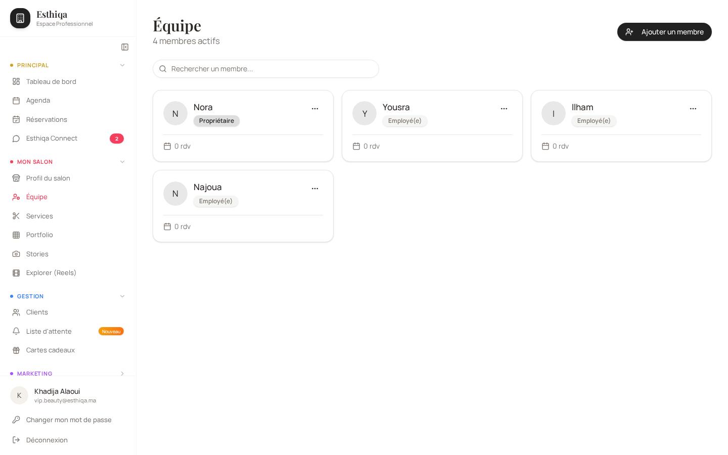 Gestion équipe